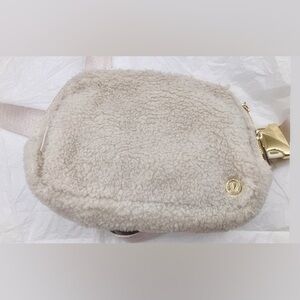 lululemon athletica ivory with gold hardware Sherpa Crossbody Bag